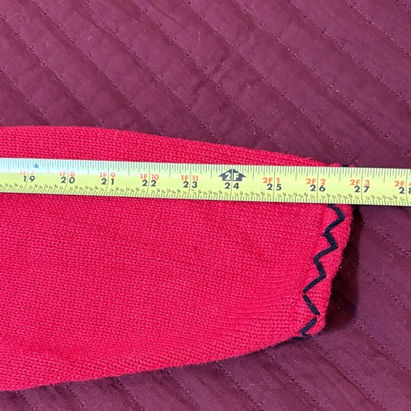 Designers Originals Studio Joy Festive Red Patchwork Christmas Cardigan Size 1X - Picture 9 of 15